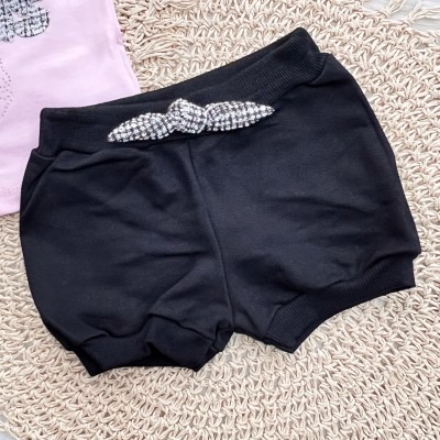 Conj. Blusa Mon Amour Paris e Short - Rosa e Preto